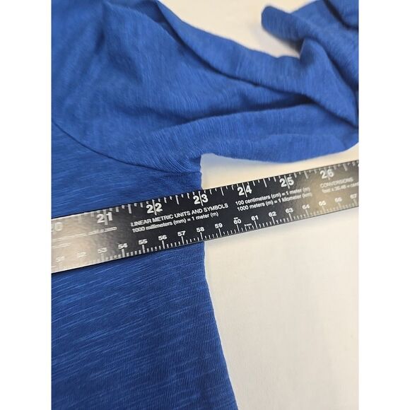 CHICO'S SHIRT Size 3 Women's XL/16 Solid Blue V-Neck Cotton Modal 3/4 Sleeve - Picture 5 of 8